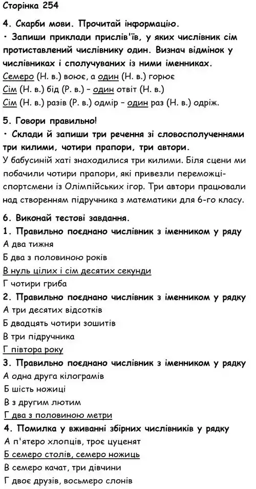 Зображення розв'язку вправи номер 254 з ГДЗ Українська Мова 6 клас Семеног