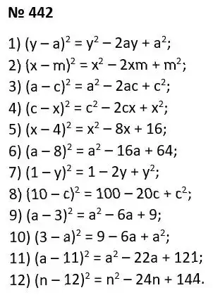 Зображення розв'язку задачі номер 442 з ГДЗ Алгебра 7 клас Тарасенкова
