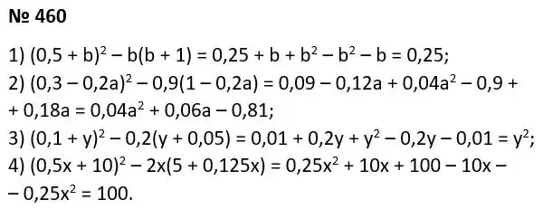Зображення розв'язку задачі номер 460 з ГДЗ Алгебра 7 клас Тарасенкова