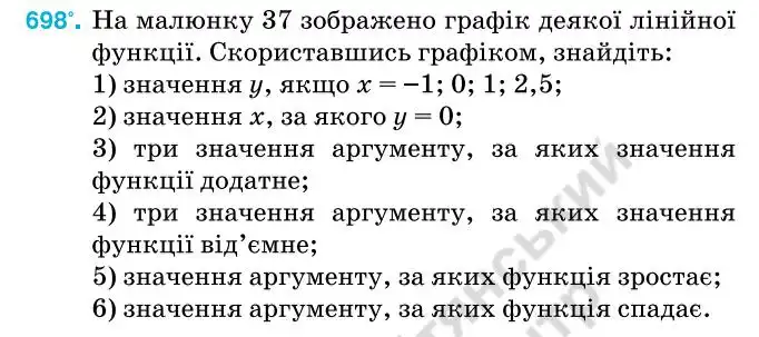 Зображення умови задачі номер 698 з підручника Алгебра 7 клас Тарасенкова