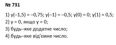 Зображення розв'язку задачі номер 731 з ГДЗ Алгебра 7 клас Тарасенкова