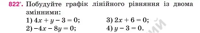 Зображення умови задачі номер 822 з підручника Алгебра 7 клас Тарасенкова