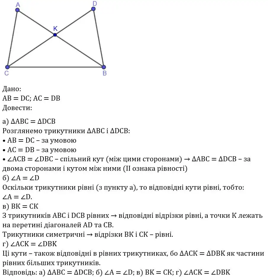 Зображення розв'язку задачі номер 577 з ГДЗ Геометрія 7 клас Бевз