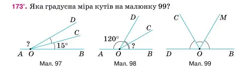 Зображення умови задачі номер 173 з підручника Геометрія 7 клас Бурда