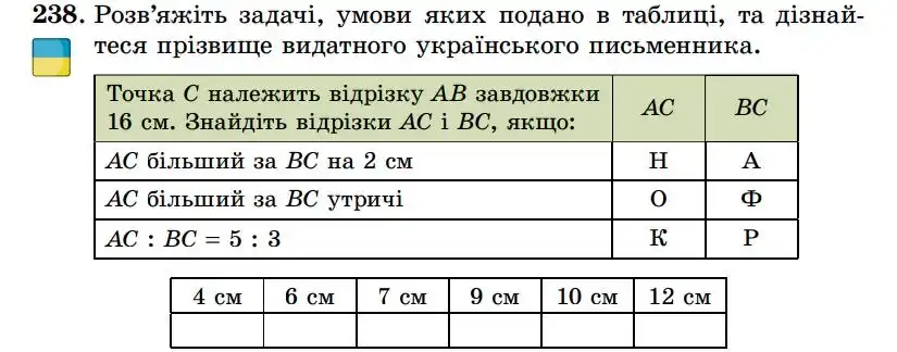 Зображення умови задачі номер 238 з підручника Геометрія 7 клас Істер