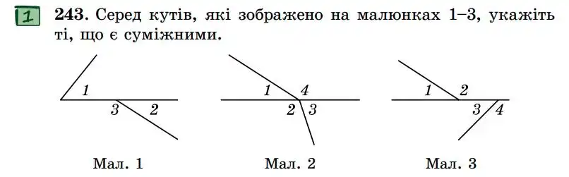 Зображення умови задачі номер 243 з підручника Геометрія 7 клас Істер