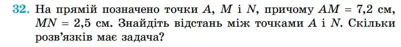 Зображення умови задачі номер 32 з підручника Геометрія 7 клас Істер