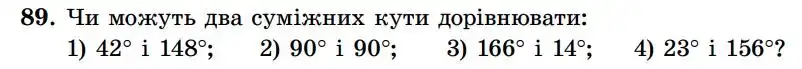 Зображення умови задачі номер 89 з підручника Геометрія 7 клас Істер