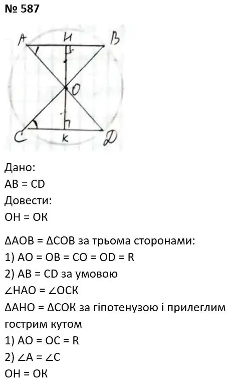 Зображення розв'язку задачі номер 587 з ГДЗ Геометрія 7 клас Мерзляк