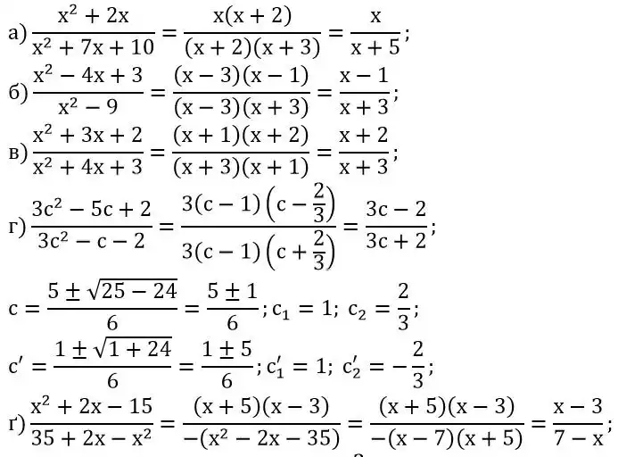 Зображення розв'язку задачі номер 1087 (завдання а-ґ) з ГДЗ Алгебра 8 клас Бевз