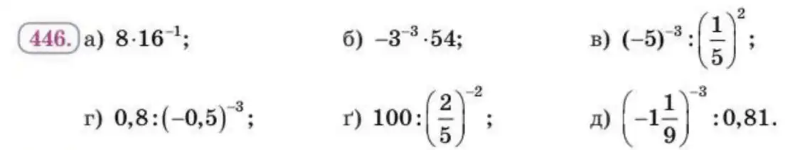 Зображення умови задачі номер 446 з підручника Алгебра 8 клас Бевз