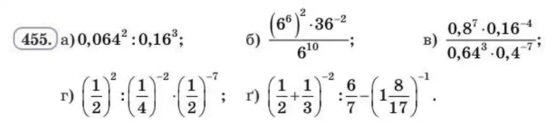 Зображення умови задачі номер 455 з підручника Алгебра 8 клас Бевз