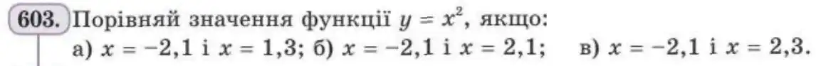 Зображення умови задачі номер 603 з підручника Алгебра 8 клас Бевз