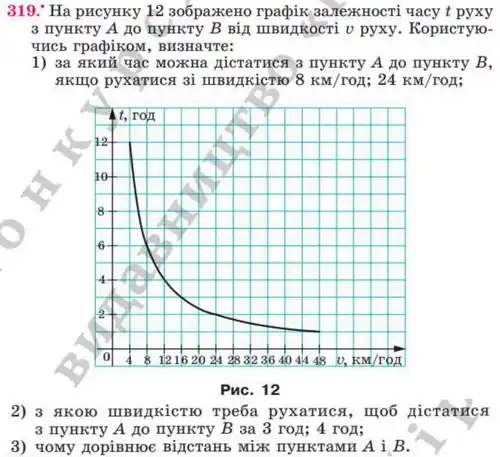 Зображення умови задачі номер 319 з підручника Алгебра 8 клас Мерзляк