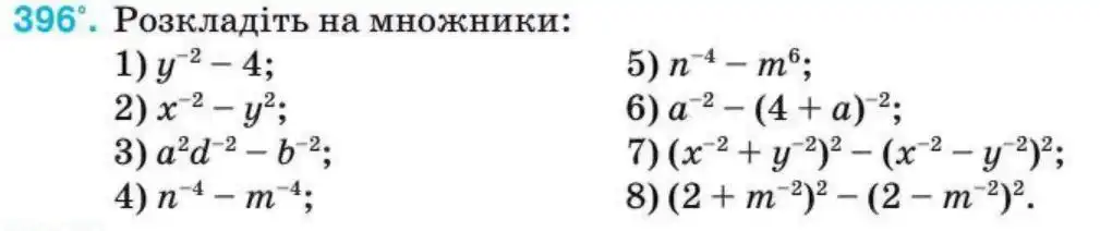Зображення умови задачі номер 396 з підручника Алгебра 8 клас Тарасенкова