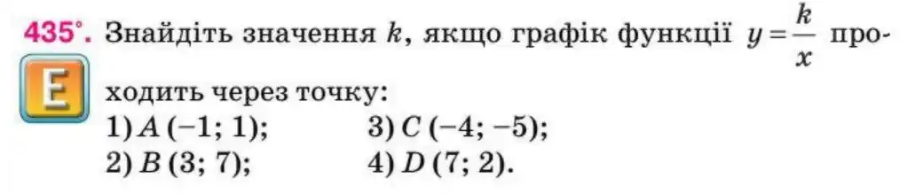 Зображення умови задачі номер 435 з підручника Алгебра 8 клас Тарасенкова