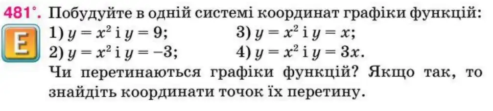 Зображення умови задачі номер 481 з підручника Алгебра 8 клас Тарасенкова