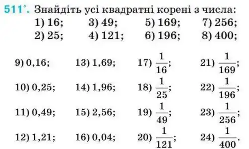 Зображення умови задачі номер 511 з підручника Алгебра 8 клас Тарасенкова