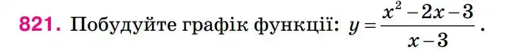 Зображення умови задачі номер 821 з підручника Алгебра 8 клас Тарасенкова
