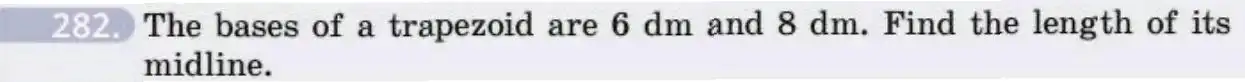 Зображення умови задачі номер 282 з підручника Геометрія 8 клас Бевз