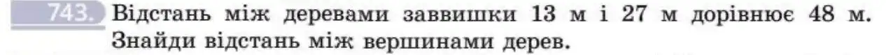Зображення умови задачі номер 743 з підручника Геометрія 8 клас Бевз