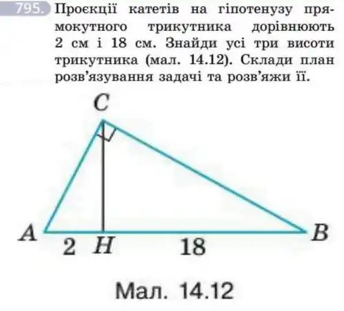 Зображення умови задачі номер 795 з підручника Геометрія 8 клас Бевз