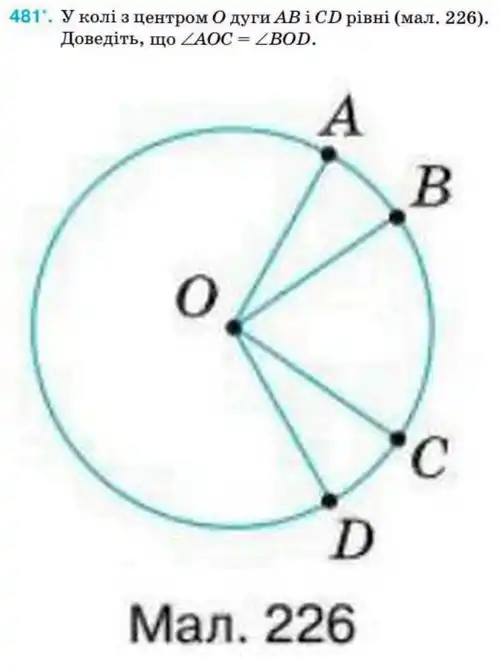Зображення умови задачі номер 481 з підручника Геометрія 8 клас Бурда