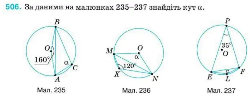 Зображення умови задачі номер 506 з підручника Геометрія 8 клас Бурда