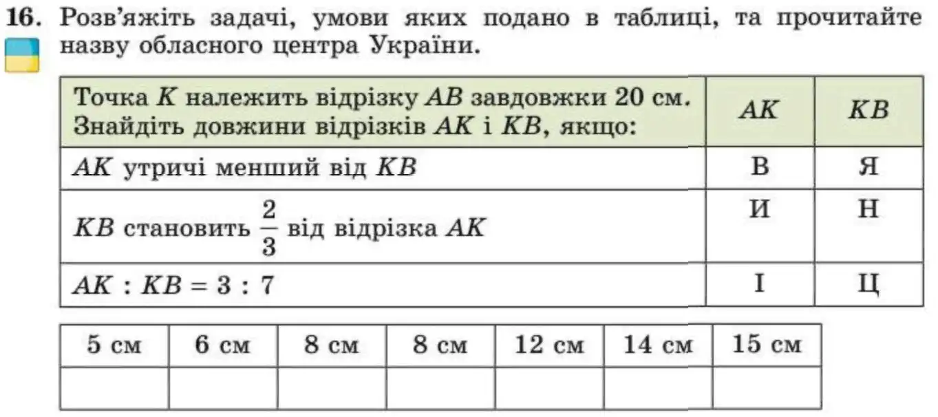 Зображення умови задачі номер 16 з підручника Геометрія 8 клас Істер