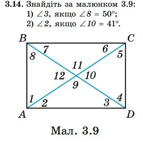 Зображення умови задачі номер 3.14 з підручника Геометрія 8 клас Істер