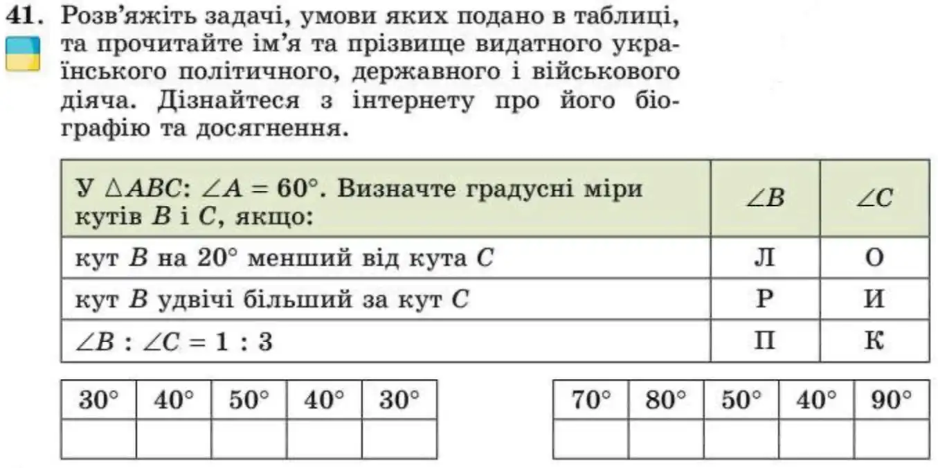 Зображення умови задачі номер 41 з підручника Геометрія 8 клас Істер