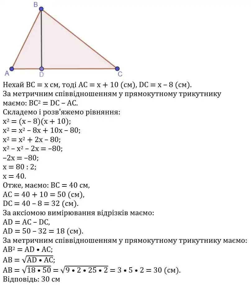 Зображення розв'язку задачі номер 516 з ГДЗ Геометрія 8 клас Мерзляк