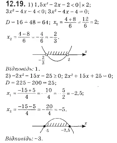 Зображення розв'язку задачі номер 12.19 з ГДЗ Алгебра 9 клас Мерзляк