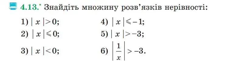 Зображення умови задачі номер 4.13 з підручника Алгебра 9 клас Мерзляк