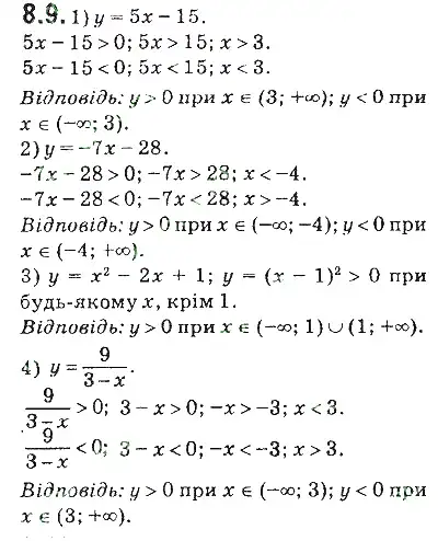 Зображення розв'язку задачі номер 8.9 з ГДЗ Алгебра 9 клас Мерзляк