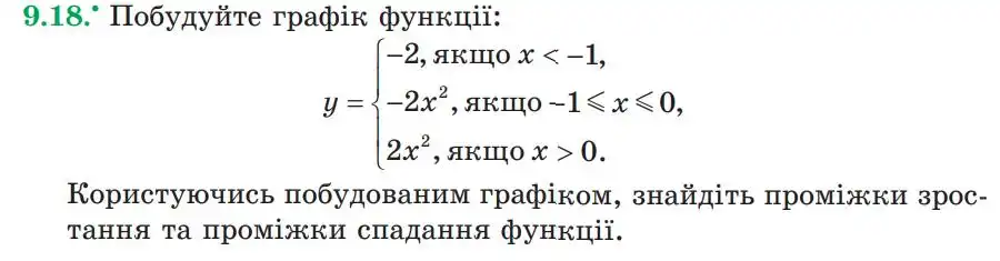 Зображення умови задачі номер 9.18 з підручника Алгебра 9 клас Мерзляк
