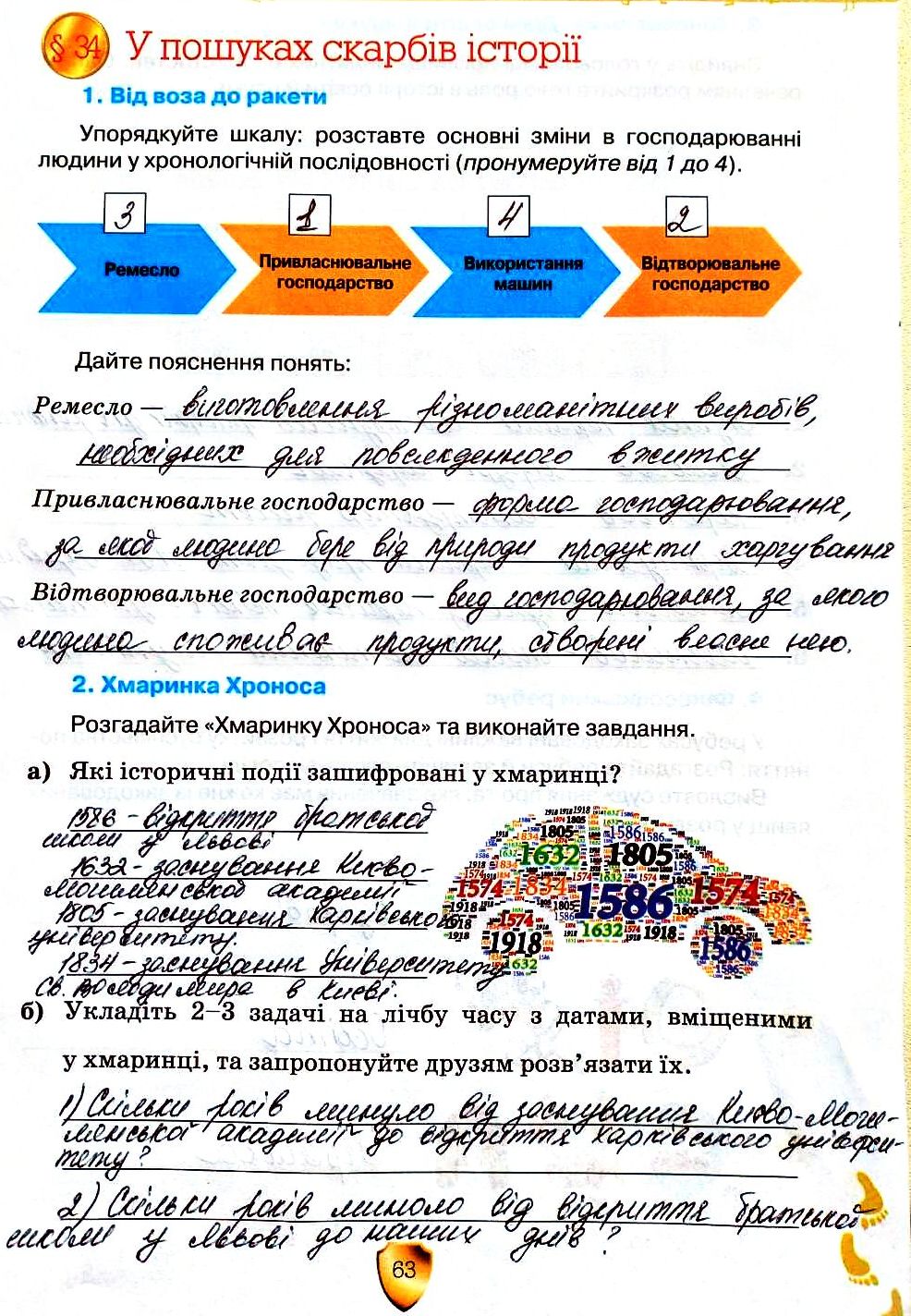 Сторінка 63 гдз робочий зошит 5 клас вступ до історії Щупак Піскарьова 2021